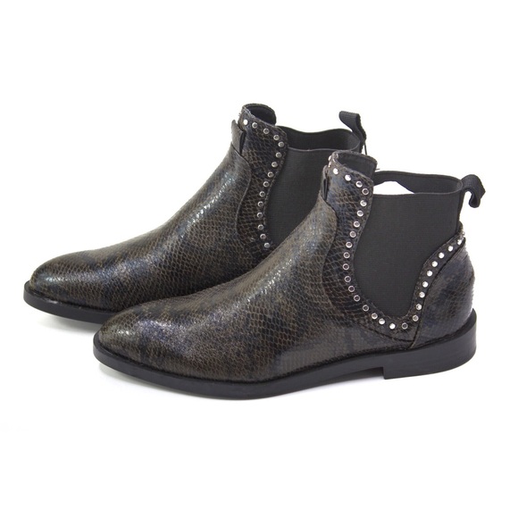 Zara Snake Pattern Studded Ankle Boots 6 36 NWT - Picture 6 of 9